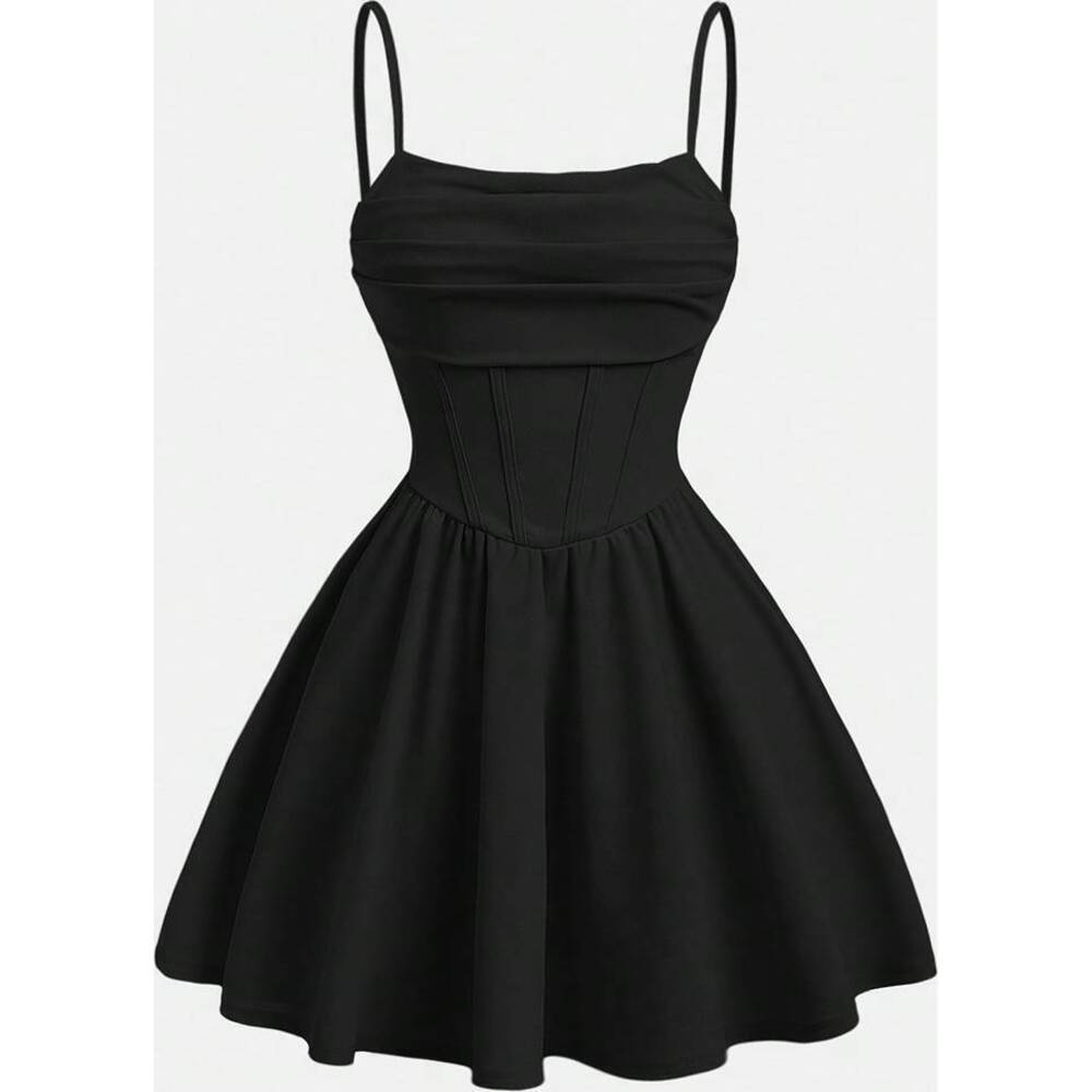 SHEIN Girlism Vestido de tirantes sin mangas tejido para adolescente con cuello… - Picture 2 of 2